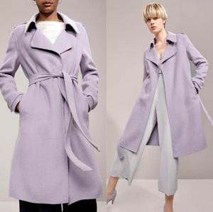 Badgley Mischka Double Face Wool Wrap Coat